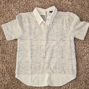 Ann Taylor Kids Textured Short-Sleeve Layered-look Top